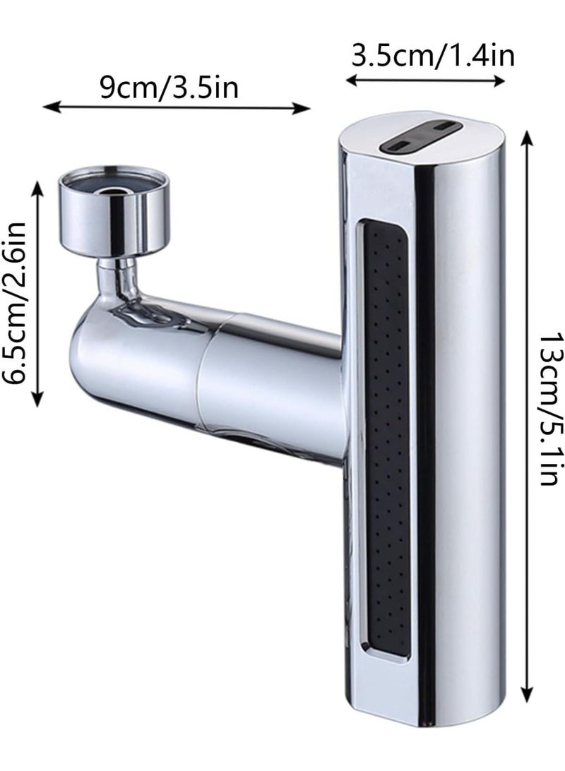 Relex 4 In 1 Waterfall Kitchen Faucet, 360° Swivel Waterfall Spout Taps,Splash-Proof Bathroom,Kitchen Faucet Head Replacement, High Arc Sink Faucet Suitable for Washing Fruit Vegetable - Image 3