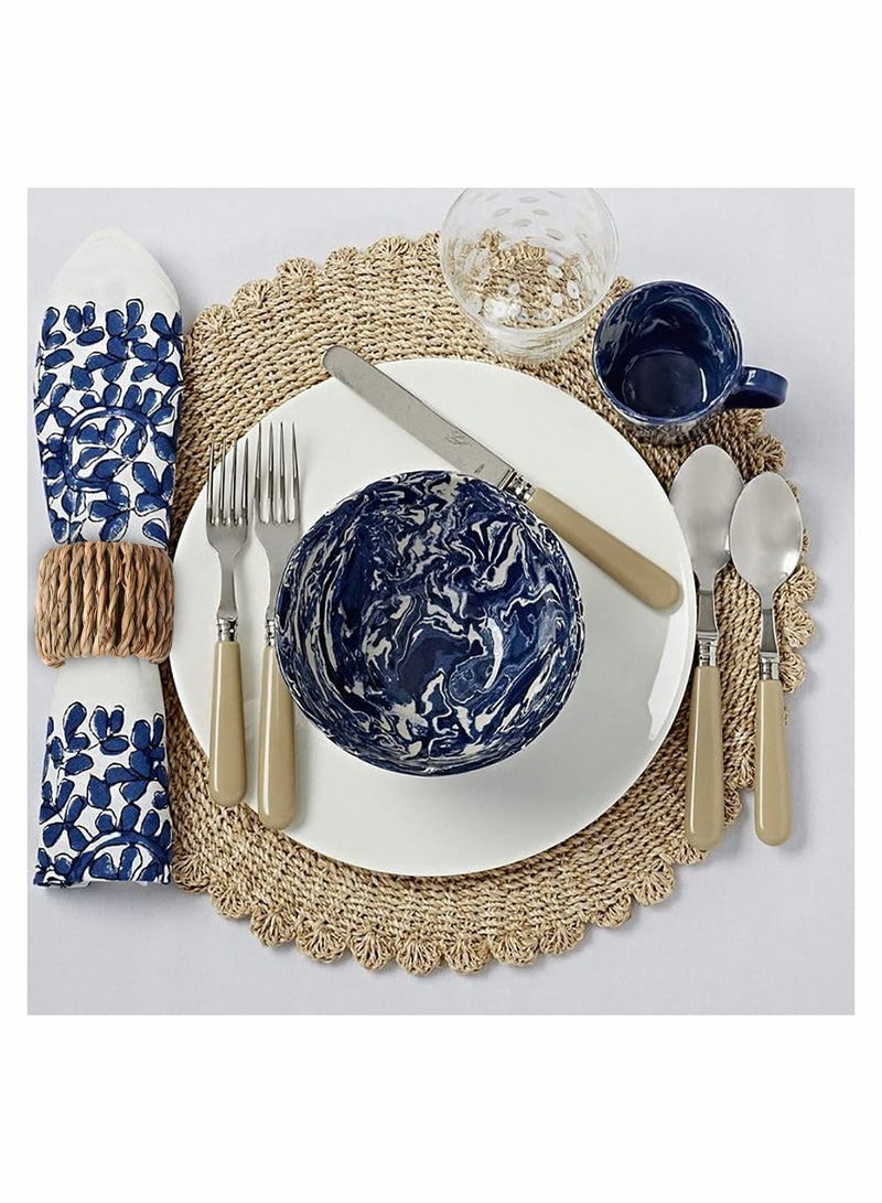 SYOSI طقم حلقات منديل منسوجة مكون من 4، حلقة منديل طبيعية من المزرعة، حلقات حامل منديل مصنوعة يدويًا لتنسيق الطاولة في تجمعات العائلة، حفلات الزفاف، الولائم، عيد الشكر، الحفلات ذات الموضوع - Image 4