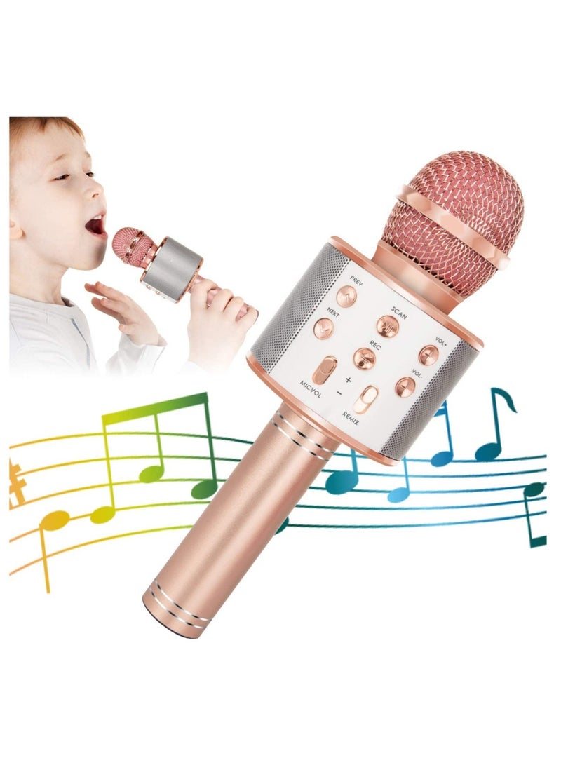 إلترازون Wireless Bluetooth Karaoke Microphone for Kids, 5-in-1 Portable Handheld Karaoke Mic Speaker Player Recorder - Image 1