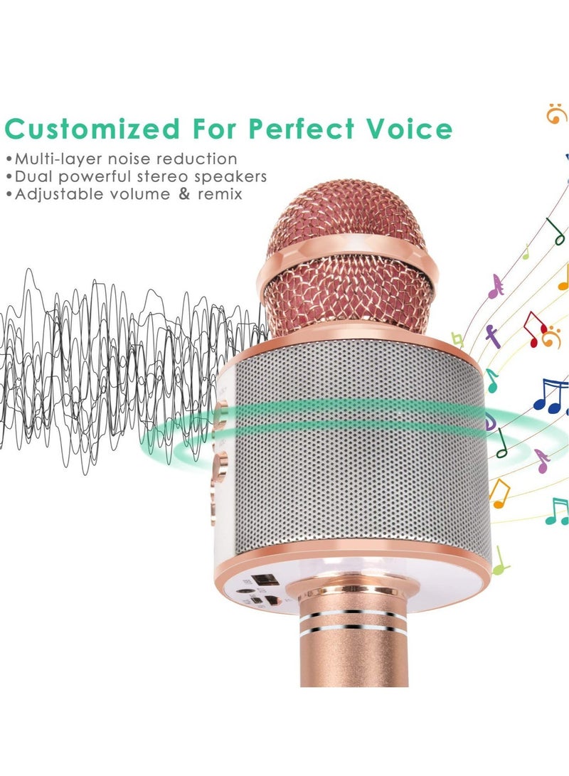 إلترازون Wireless Bluetooth Karaoke Microphone for Kids, 5-in-1 Portable Handheld Karaoke Mic Speaker Player Recorder - Image 2
