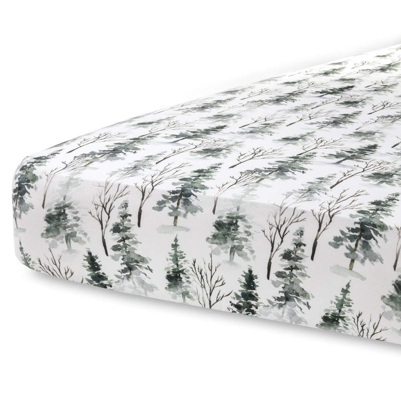 Pobibaby Pobi Baby - Premium Fitted Crib Sheets for Standard Crib Mattress - Ultra-Soft Cotton Blend, Stylish Woodland Pattern, Safe and Snug for Baby (Magical-Woods) - Image 1