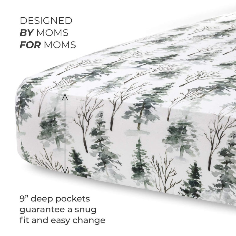 Pobibaby Pobi Baby - Premium Fitted Crib Sheets for Standard Crib Mattress - Ultra-Soft Cotton Blend, Stylish Woodland Pattern, Safe and Snug for Baby (Magical-Woods) - Image 4