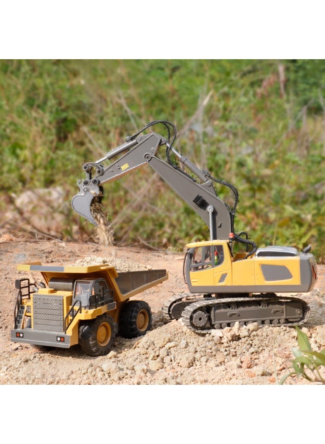 XiuWoo Remote Control Excavator Toy for 6-12 yr Boys, Best Birthday Gifts for Kids 4-7 8 9 10 11 Year Old, RC Construction Toys with Metal Shovel, Lights, Sounds 2.4Ghz  - Image 5