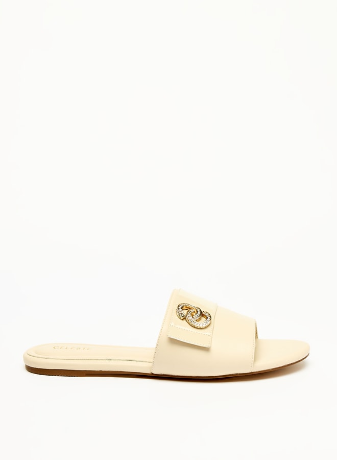 Celeste Women's Slip-On Sandals with Metal Accent - Image 1