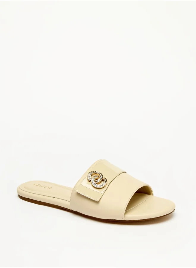 سيليست Women's Slip-On Sandals with Metal Accent