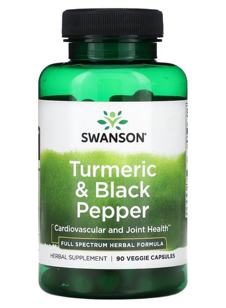 سوانسون كركم وفلفل أسود 90 كبسولة نباتية