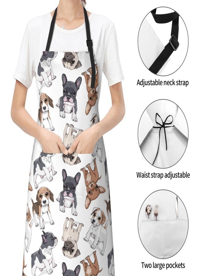 Wisedeal Dog Puppies Aprons - Waterproof Fabric, Adjustable Drawstring Collar and a Waist Tie, with 2 Pockets, Perfect for Housework, Kitchen or Garden - Image 3