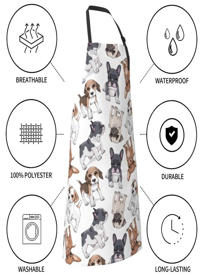 Wisedeal Dog Puppies Aprons - Waterproof Fabric, Adjustable Drawstring Collar and a Waist Tie, with 2 Pockets, Perfect for Housework, Kitchen or Garden - Image 4