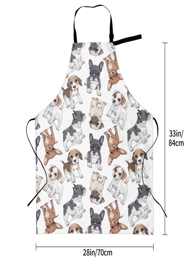 Wisedeal Dog Puppies Aprons - Waterproof Fabric, Adjustable Drawstring Collar and a Waist Tie, with 2 Pockets, Perfect for Housework, Kitchen or Garden - Image 2