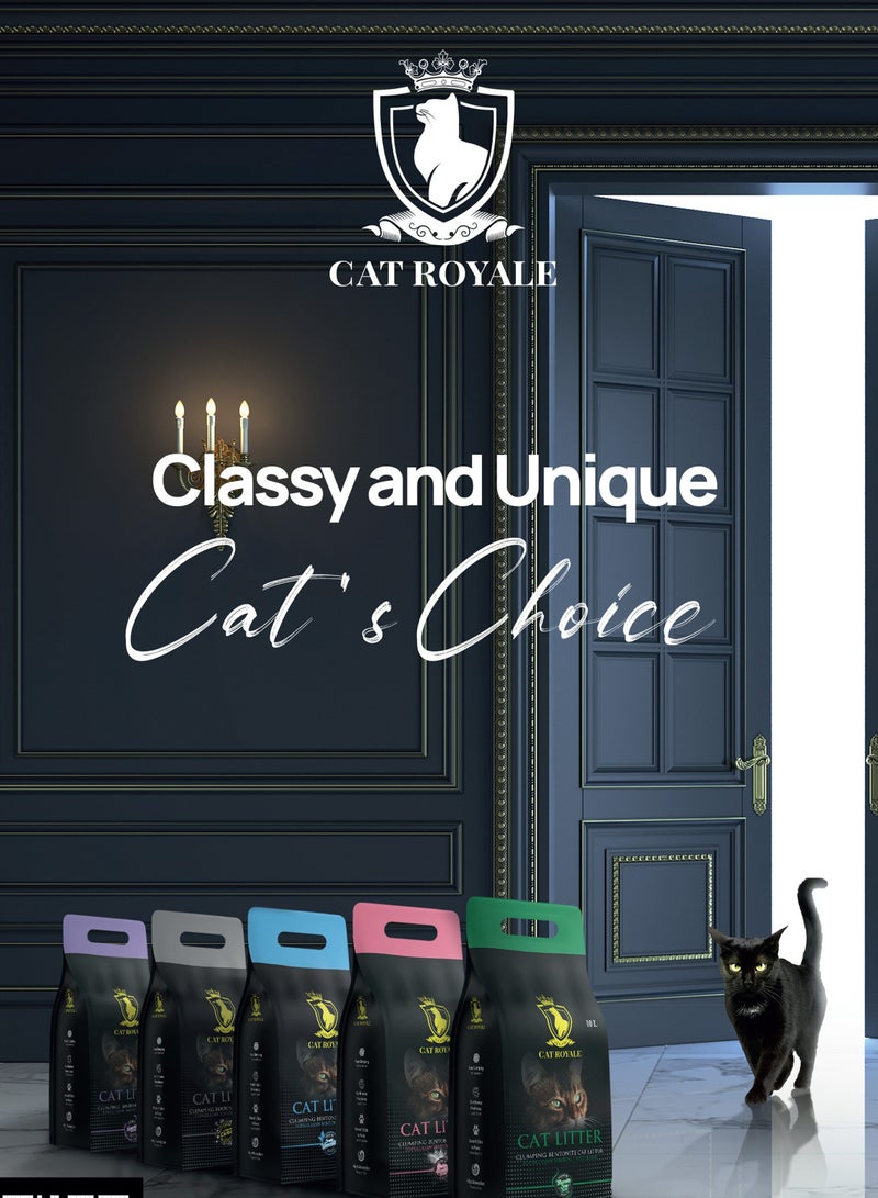 Cat Royale Lavender Scent Clumping Cat Litter, 10 L, Natural Bentonite, 99.5% Dust Free, Fast Firm Clumps, High Absorption, Low Tracking, Long Lasting Freshness - Image 2