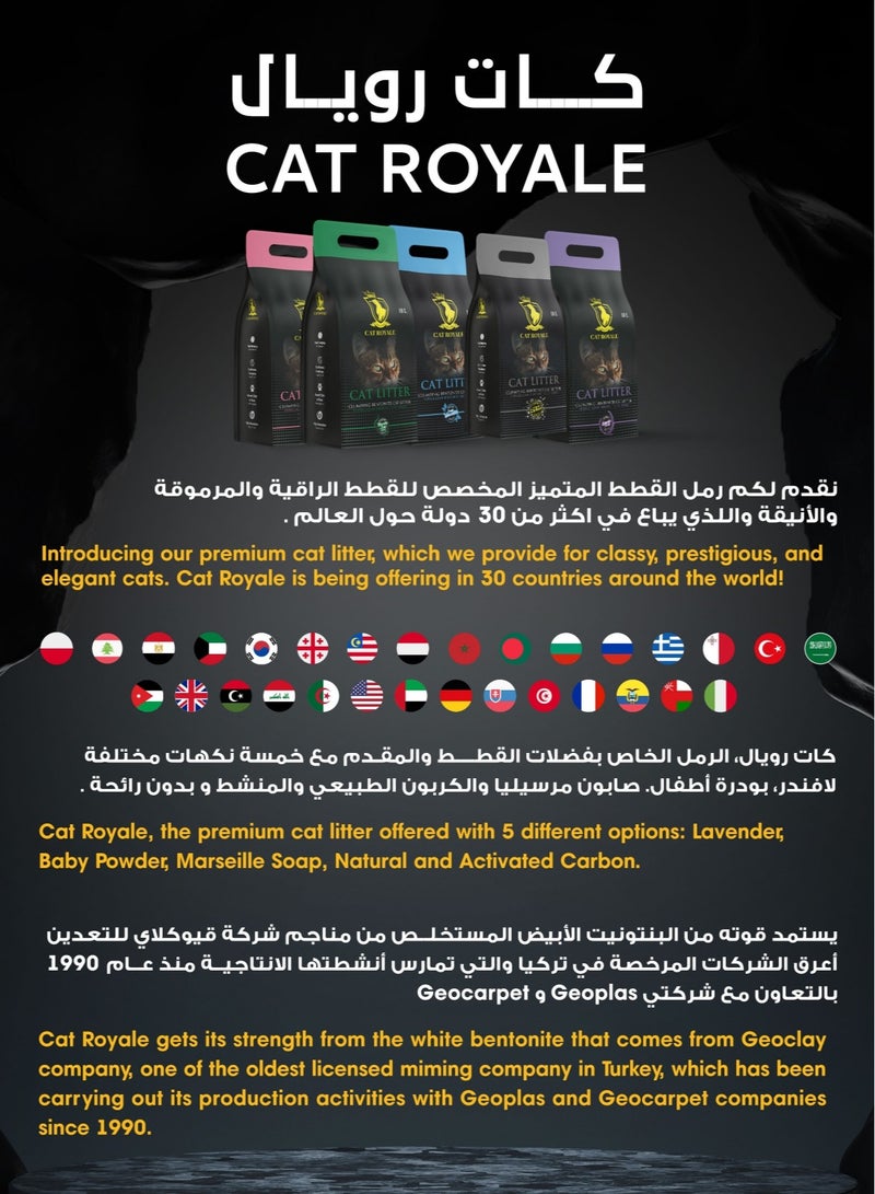 Cat Royale Lavender Scent Clumping Cat Litter, 10 L, Natural Bentonite, 99.5% Dust Free, Fast Firm Clumps, High Absorption, Low Tracking, Long Lasting Freshness - Image 3
