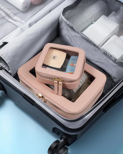 LETGO Clear Makeup Bags Set - TSA Approved Toiletry Bag with Handle Large Opening, Clear Toiletry Bags Case Pouch for Traveling Travel Car Orangizer Storage Essentials (Mini+Large Nude) - Image 4