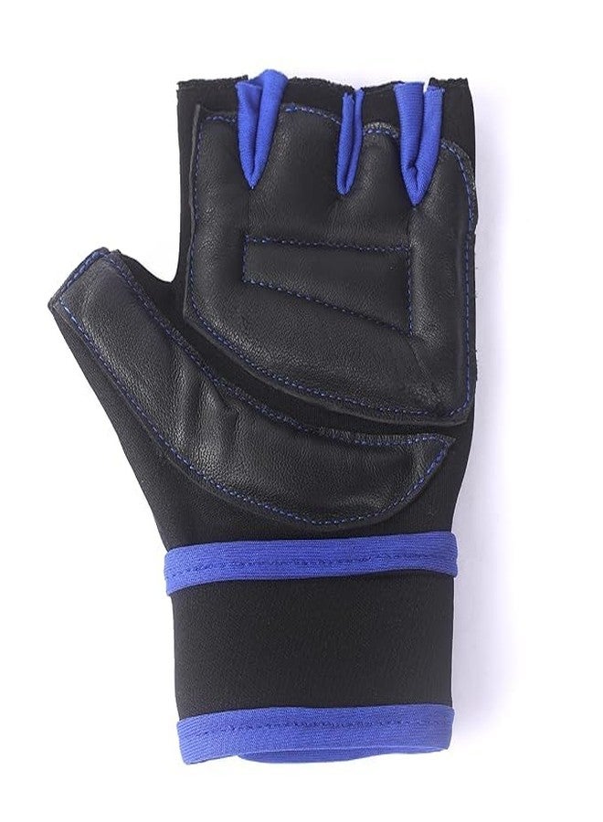 Raw Element Half-Finger Gym Gloves with Wrist Support - Padded, Breathable Gloves for Weightlifting, Training, Cycling & Rowing Workouts (Blue) - Image 4
