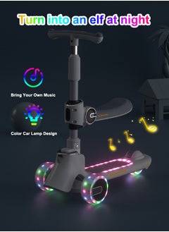 Occuwzz Toddler Scooter Multifunctional Foldable Children Scooter with Music and Lights  - Image 3
