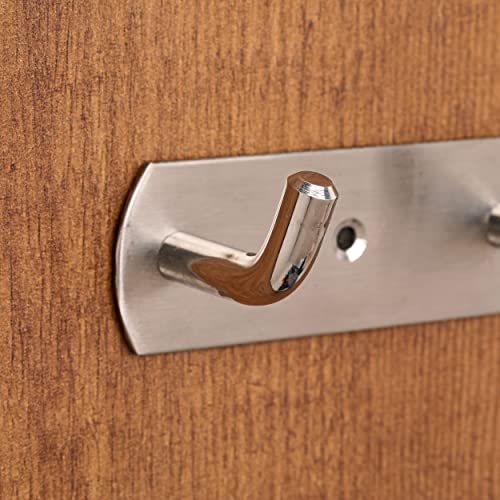 FORTUNE Stainless Steel Bathroom Accessories Hooks Plate| Wall Mounting and Door Back Hanger Pins for Hanging Cloth Set, Shirt Bar and Towel Rack, Robe, Keys | khutti- 4 Hooks (Pack of 1) - Image 2