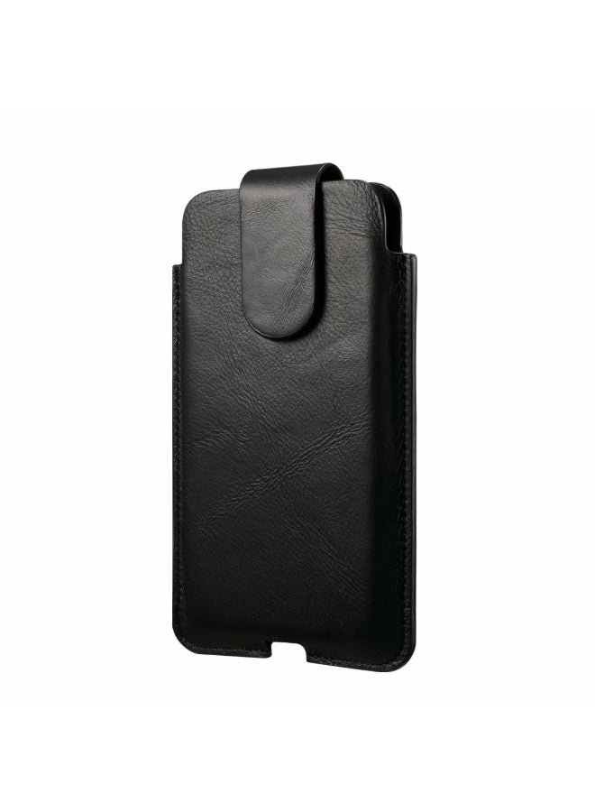 حافظة هاتف محمول جلدية أصلية من البقر للرجال، حقيبة خصر، حافظة لجهاز iPhone 16 15 13 12 Pro Max، Xiaomi Redmi 7، Samsung Galaxy S24 S23 مع مشبك حزام
