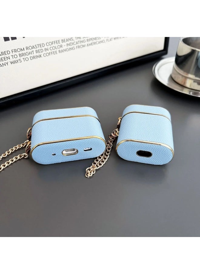 Generic - Tweed Style AirPods Pro Protective Case Electroplated Leather Suitable For Apple 2/3 Wireless Bluetooth Chain Earphone Shell-Color:Black-Applicable Model:Airpods Generation 3 - Image 1