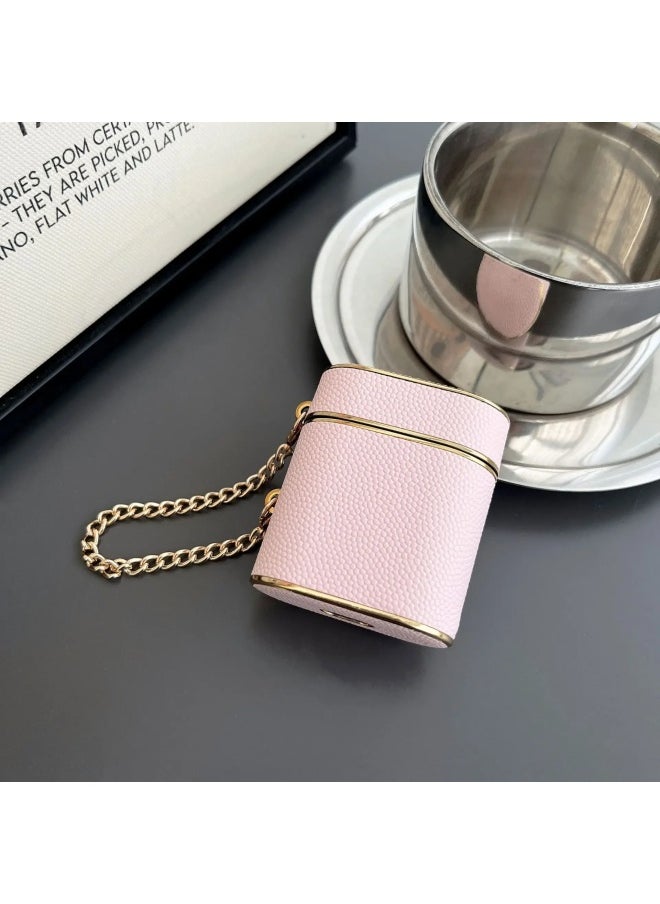 Generic - Tweed Style AirPods Pro Protective Case Electroplated Leather Suitable For Apple 2/3 Wireless Bluetooth Chain Earphone Shell-Color:Black-Applicable Model:Airpods Generation 3 - Image 1