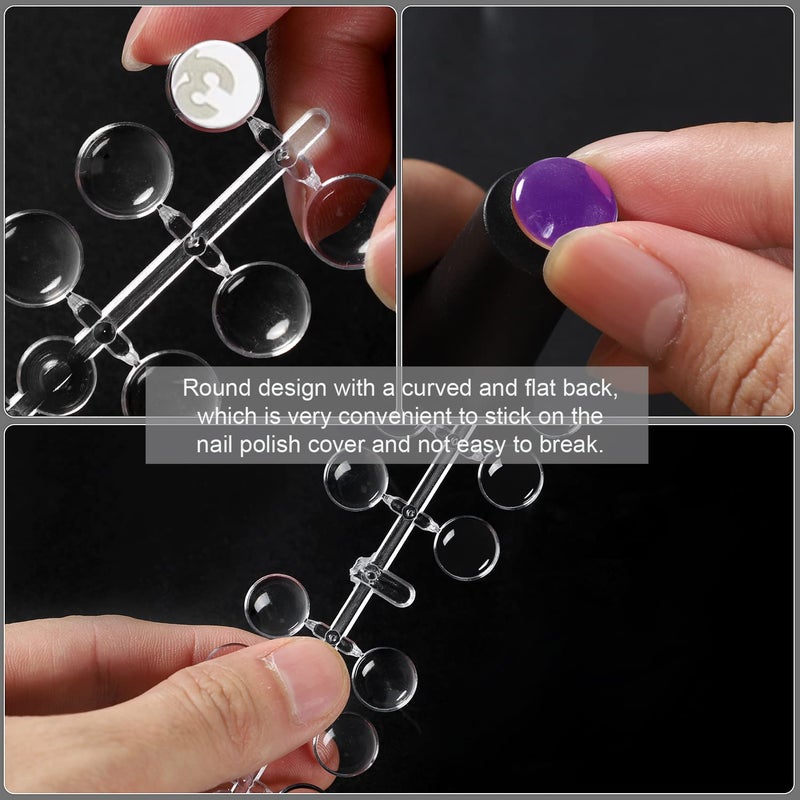 JASSINS 120pcs Color Display Tips, Clear Nail Art Display Chart Nail Polish Swatches Dots with Adhesive Sticker for Nail Polish - Image 4