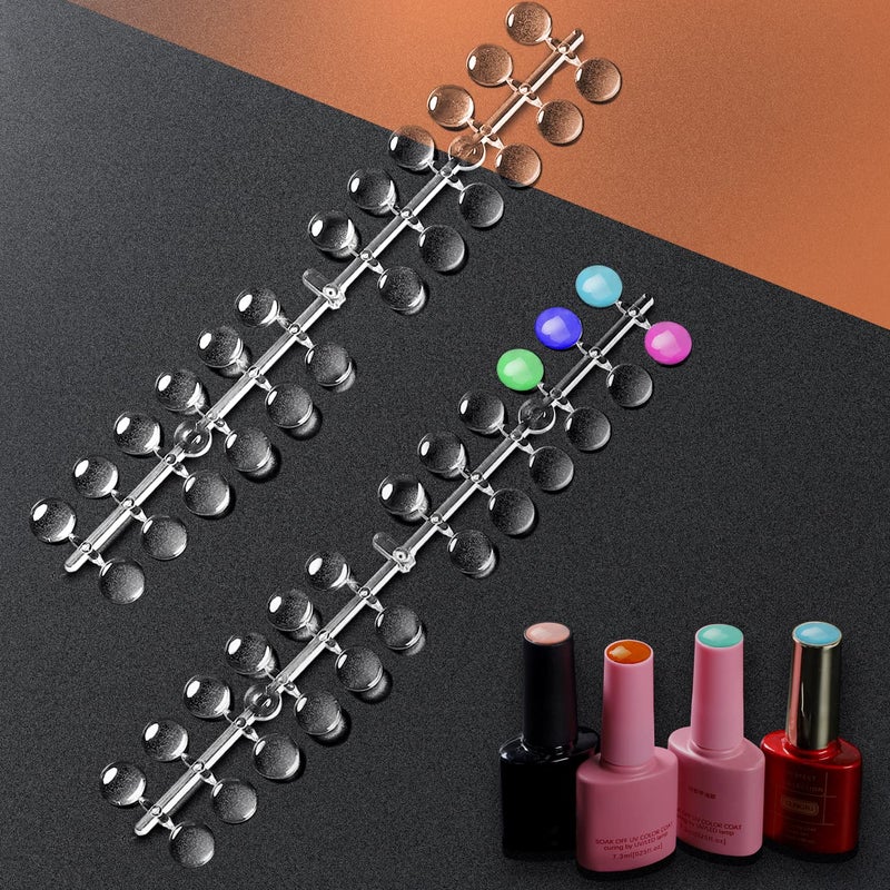 JASSINS 120pcs Color Display Tips, Clear Nail Art Display Chart Nail Polish Swatches Dots with Adhesive Sticker for Nail Polish - Image 1