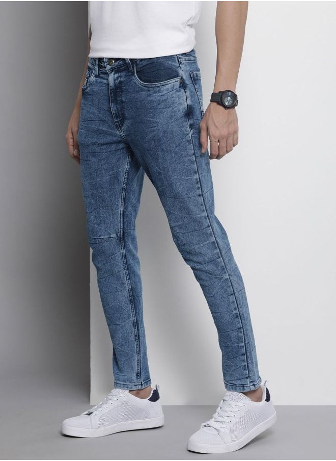 The Indian Garage Co Men Carrot Fit Solid Mid-Rise Stretchable Jeans  - Image 2