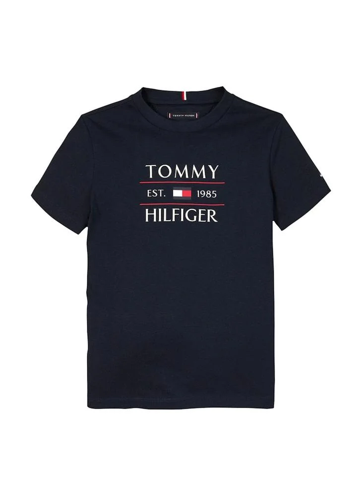 تومي هيلفيغر Kids Logo Flag Short Sleeve T-Shirt