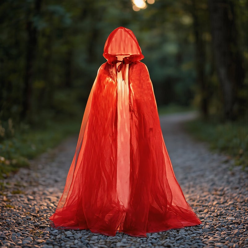 Long Sheer Hooded Tulle Cape 185cm for Halloween Wedding Stage Cosplay Party - Image 5