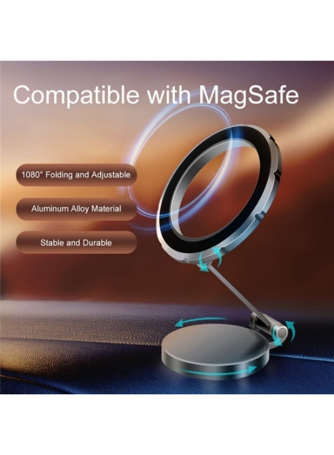 Foldable Rotatable Magnetic Phone Holder Degree Magnetic Dashboard Car Mount - Image 3