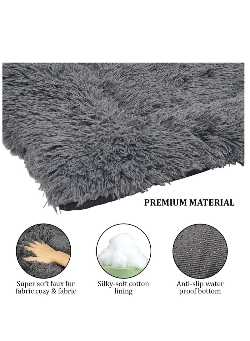 أن ان سي بيتس سرير للحيوانات الأليفة، سرير للكلاب، كلاب مريحة، مخملية وناعمة للغاية، مستطيلة الشكل، محمولة، تصميم جديد وبسيط، قوية ودافئة، فاخرة، مزخرفة، داخلية، سهلة التنظيف، ألوان متعددة، سمك 8 سم - Image 3