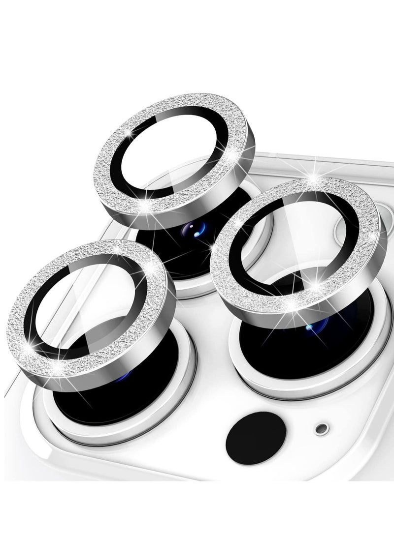 ELTRAZONE iPhone 14 Pro 6.1 inch / 14 Pro Max 6.7 inch Camera Lens Protector, Camera Cover Tempered Glass for iPhone 14 Pro Max/for iPhone 14 Pro [Glitter Diamonds] - Silver - Image 1