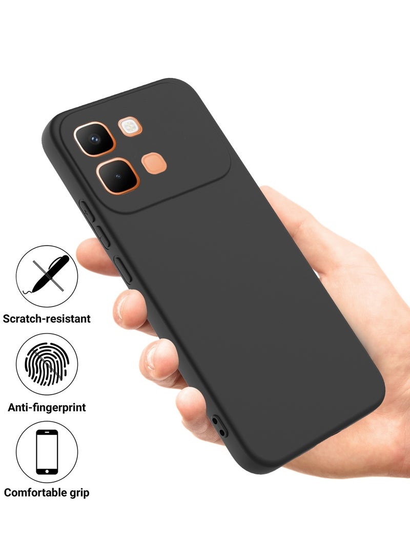 دبليو تيك غطاء حماية من السيليكون السائل الناعم الفاخر لهاتف Infinix Note Edge 5G 2026 (MCRPSN) - أسود - Image 3