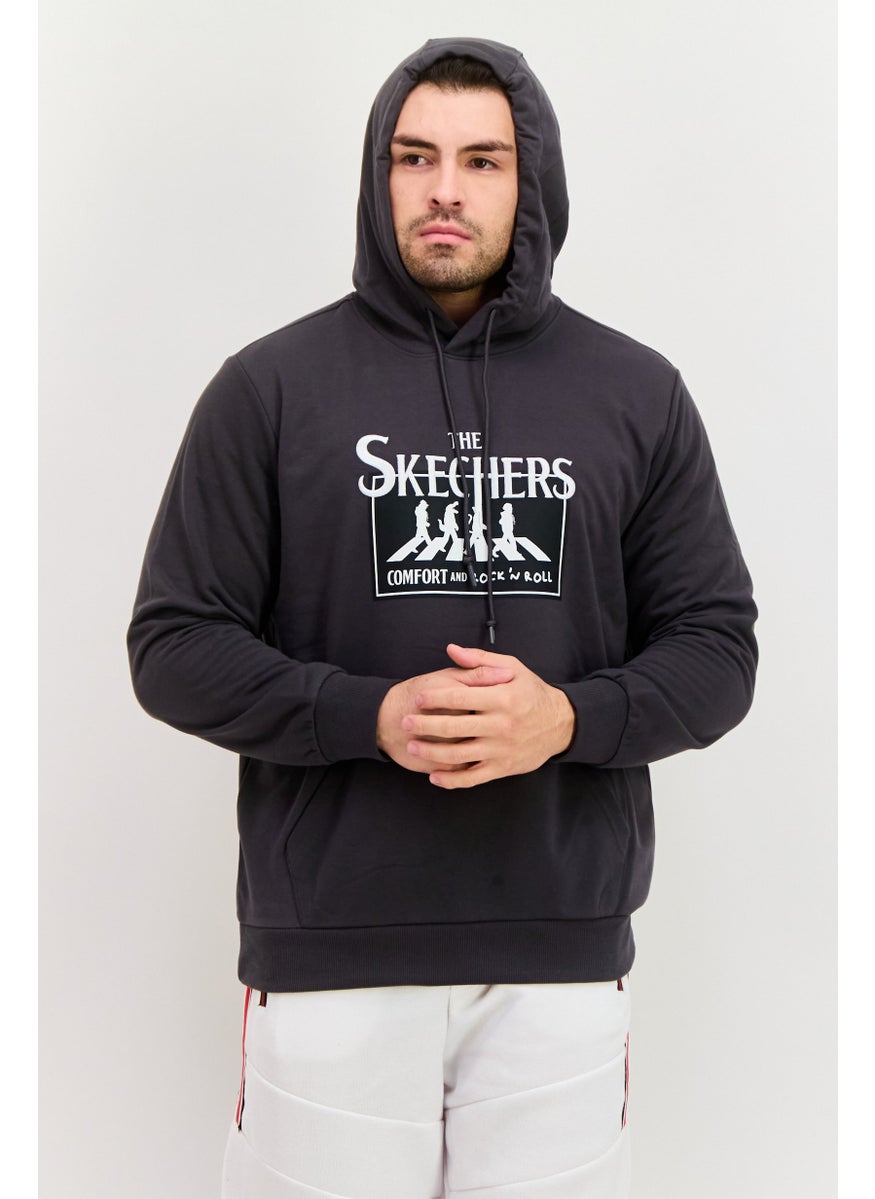 SKECHERS Men Sportswear Fit Long Sleeve Outdoor Sweatshirt, Dark Grey  - Image 1