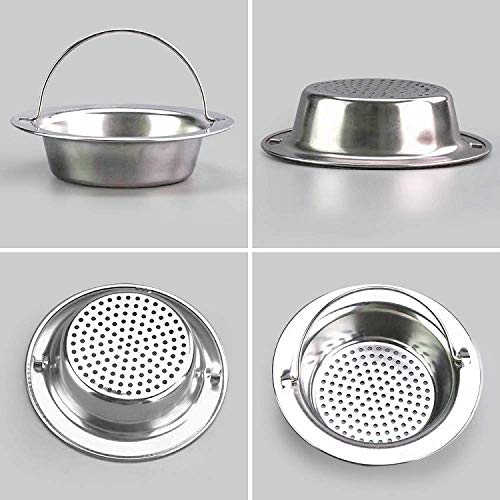 Giffy Durable, Strong, Stainless Steel Sink Strainer with Handle & 2mm Small Holes, Kitchen Drain Basin Basket Filter Stopper Sink Drainer, for Home Office Hotel 11cm - Image 4