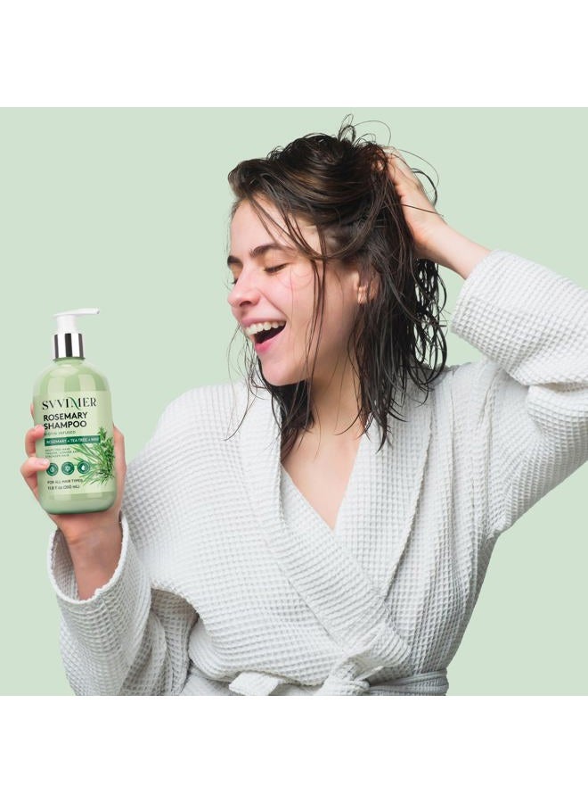 Svvimer Rosemary Hair Growth Shampoo: Thickening and Regrowth Formula for Men and Women - Rosemary Mint Strengthening Shampoo with Tea Tree Oil Bition - For Thinning Hair and Hair Loss 11.8 fl.oz - Image 5