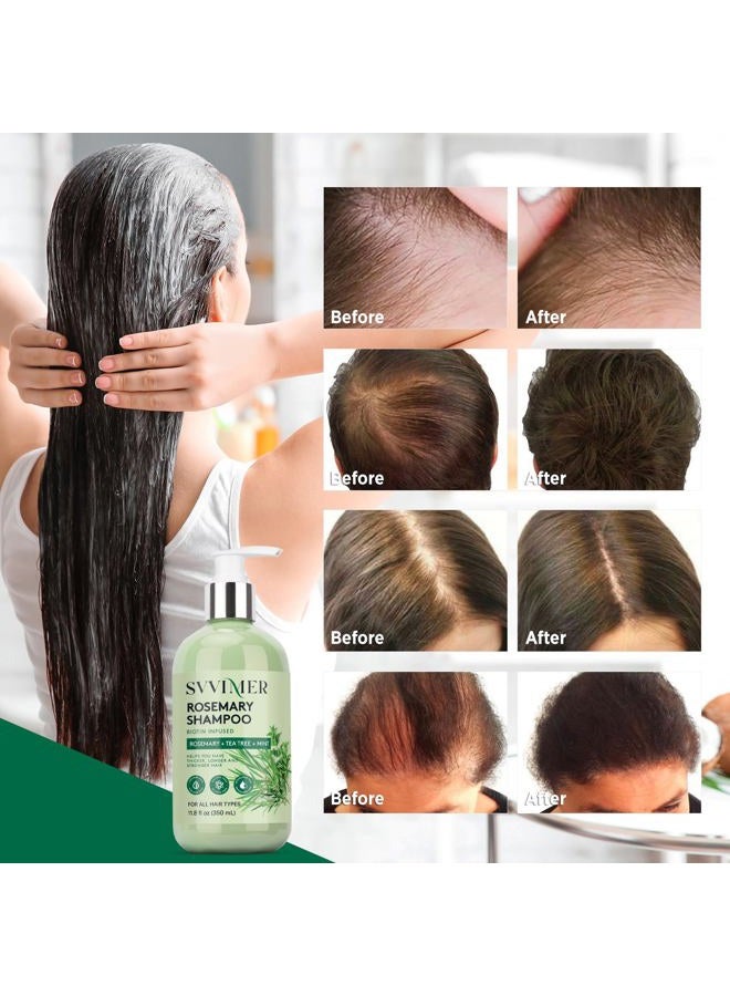 Svvimer Rosemary Hair Growth Shampoo: Thickening and Regrowth Formula for Men and Women - Rosemary Mint Strengthening Shampoo with Tea Tree Oil Bition - For Thinning Hair and Hair Loss 11.8 fl.oz - Image 2