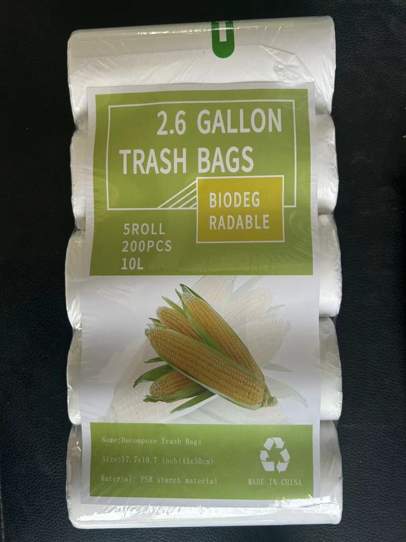 Biodegradable Garbage Bags 200 Count White Durable Easy To Tear Drawstring Waste Disposal - Versatile Use for Household and Commercial - Image 1
