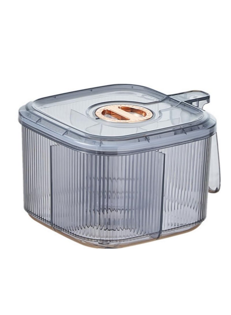 KASTWAVE Kitchen Spice Box,Seasoning Organizer Box,4 Compartments Sealed Clear Seasoning Box With Lid,Seasoning Box with Cover and Serving Spoons,Condiment Jars,Plastic Seasoning Box Container Set - Image 2