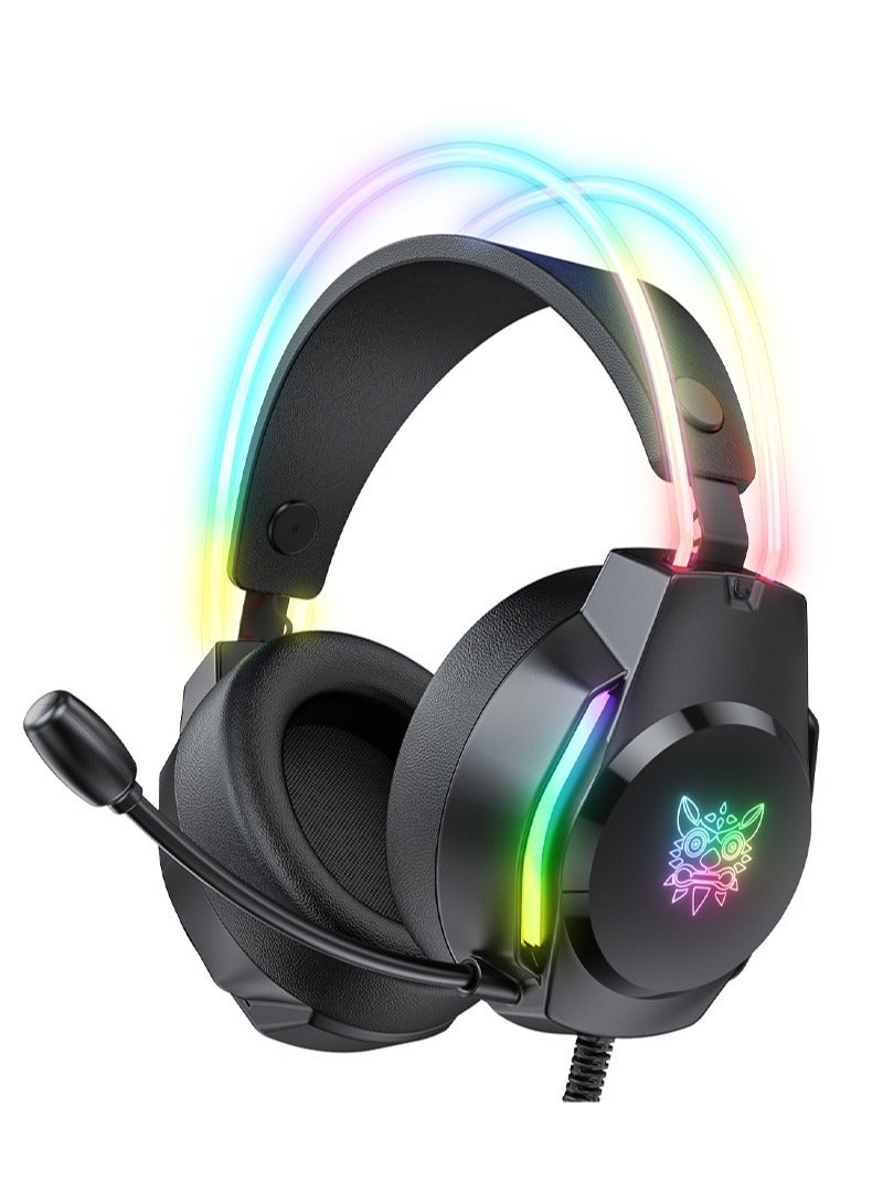 onikuma X26 Wired PC Gaming Headphone with Mic and RGB Light for PC/PS4/PS5/Xbox - Image 1