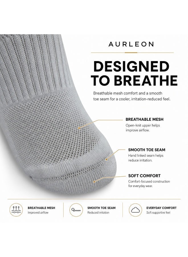 Aurleon 89% Cotton Cushioned Ankle Socks – 3 Pack – Arch Support - Image 3