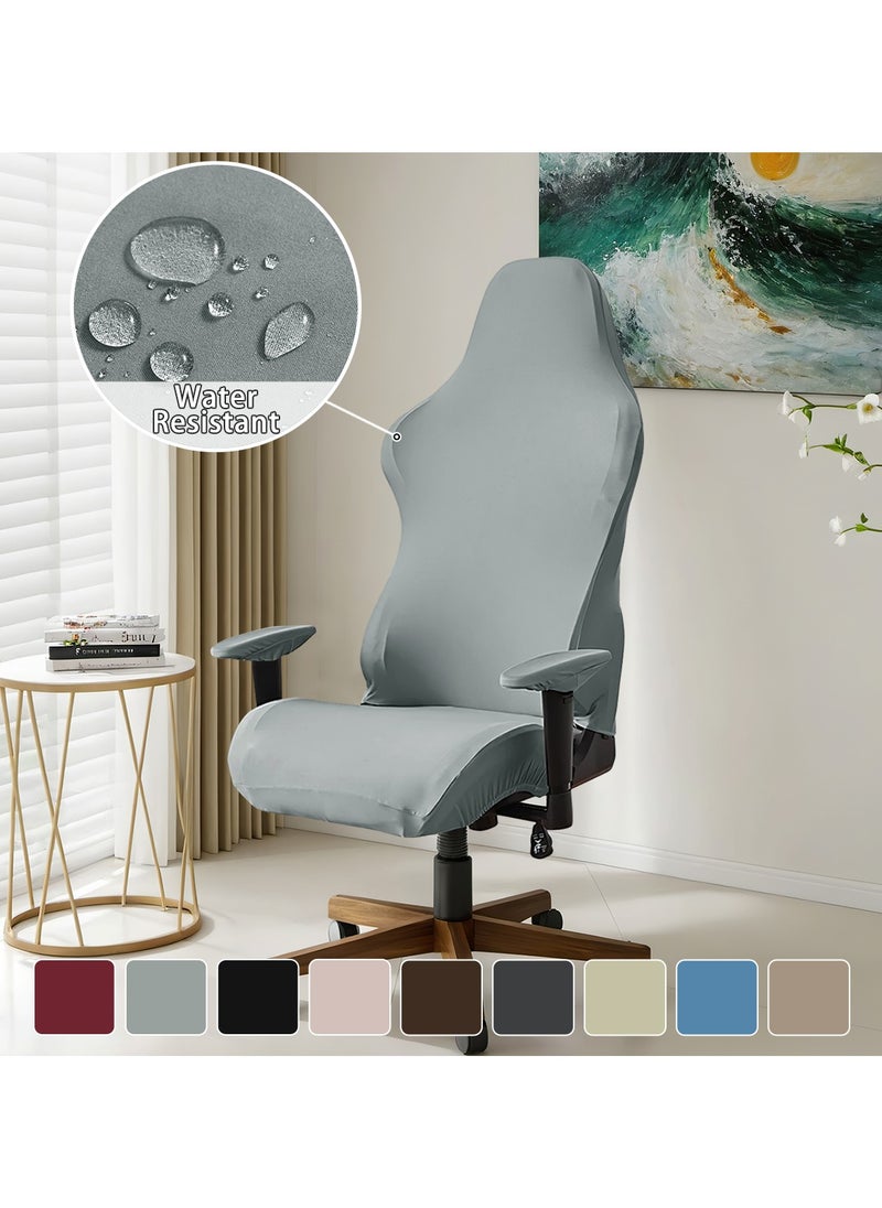 DUNISO Gaming Chair Covers Stretch Washable Computer Chair Slipcovers for Armchair, Swivel Chair, Reclining Racing Gaming Chair,Computer boss Chair ( Light Gray)  - Image 1
