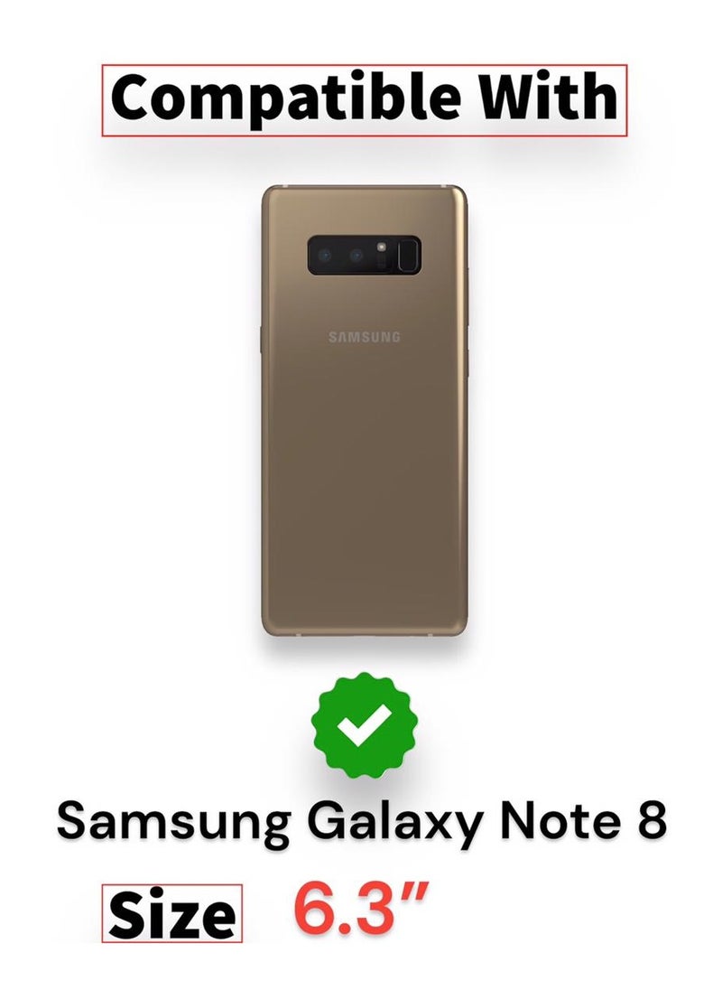 Generic - For Samsung Galaxy Note 8 Flip Full Leather Wallet Card Slot Case with Kickstand,with Strap Magnetic Closure,Included Internal Tpu Silicone Case,High Protective Compatible with Samsung Galaxy Note 8 (6.3") (Havan) - Image 1