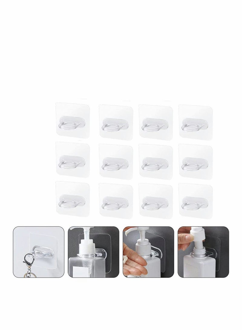 Shower Gel Bottle Holder Hook, Self Adhesive Wall Mount Shampoo Rack Kitchen Wall Hook Bathroom Free Punch Hanger 12 Pieces - Image 3