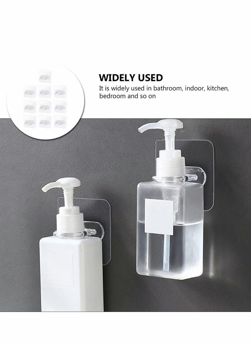 Shower Gel Bottle Holder Hook, Self Adhesive Wall Mount Shampoo Rack Kitchen Wall Hook Bathroom Free Punch Hanger 12 Pieces - Image 2