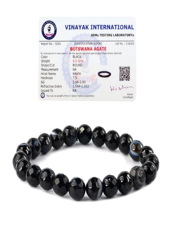 Crystu Certified Sulemani Hakik Bracelet 8 mm Stone Diamond Cut Beads for Reiki Healing and Crystal Healing Stones (Color : Multi) - Image 1
