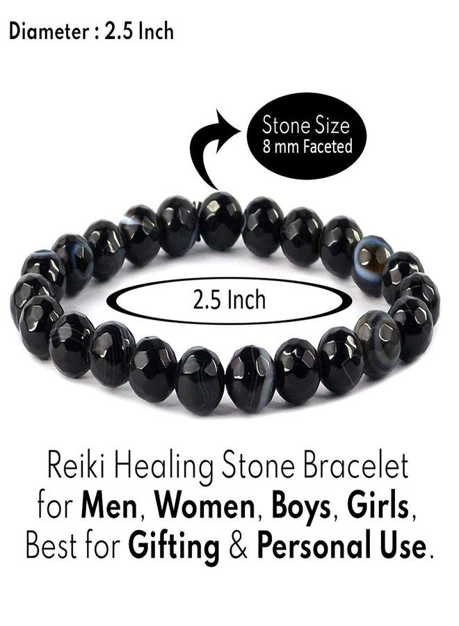 Crystu Certified Sulemani Hakik Bracelet 8 mm Stone Diamond Cut Beads for Reiki Healing and Crystal Healing Stones (Color : Multi) - Image 4