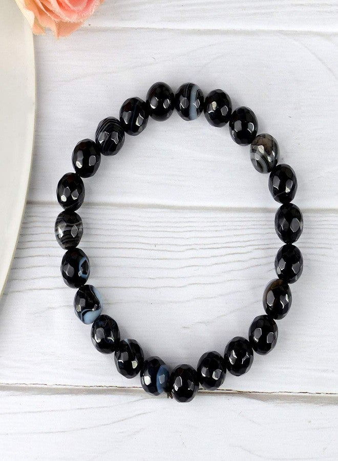 Crystu Certified Sulemani Hakik Bracelet 8 mm Stone Diamond Cut Beads for Reiki Healing and Crystal Healing Stones (Color : Multi) - Image 5