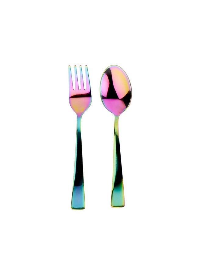 Ahimsa Stainless Steel Kids Utensils - Kids Fork and Spoon Set, Pediatrician Designed Rainbow Silverware Set, 100% BPA Free & Dishwasher Safe (Rainbow) - Image 1