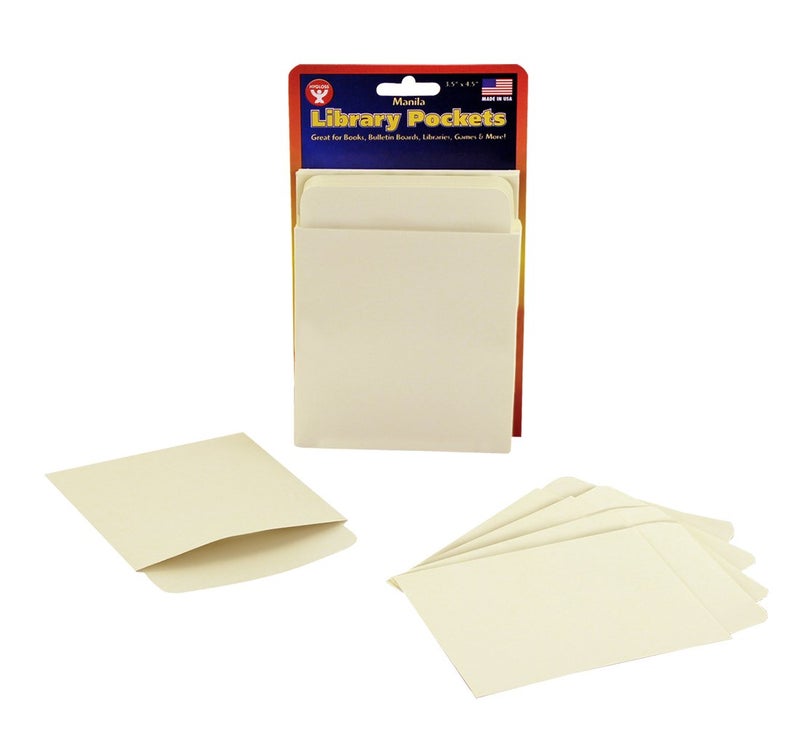 Hygloss Products Manila Library Pockets – Self-Adhesive Pocket Envelopes Made in the USA – 4.5 x 3.5 Inches, 40 Pack - Image 4