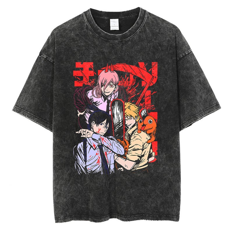 Fashion Summer Vintage T-Shirt Streetwear Anime Print T-Shirt - Image 2