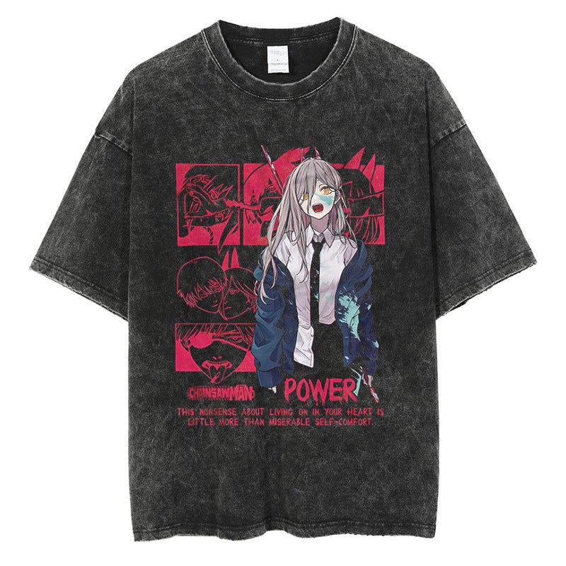 Fashion Summer Vintage T-Shirt Streetwear Anime Print T-Shirt - Image 1